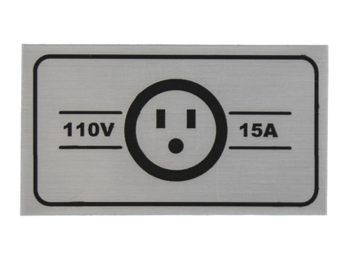 110V/15A Hook-up Decal
