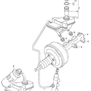 Brake Booster, Master Cylinder and Reservoir