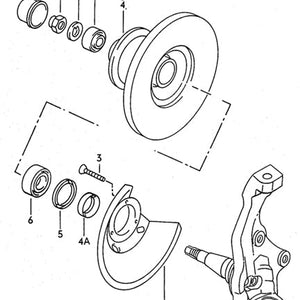 Spindle, Brake Rotor, Bearings, and Seals [2WD]
