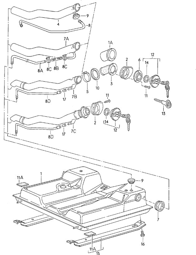 Fuel Tank, Filler and Cap [2WD]