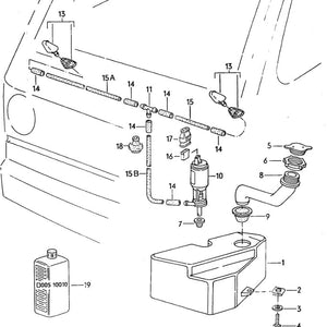 Washer Reservoir, Pump, and Nozzles - Front