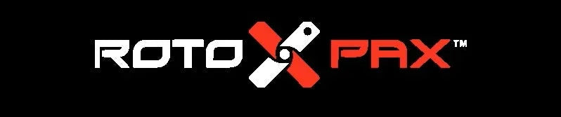 RotopaX logo with bold red and white text on black background, fuel container brand emblem