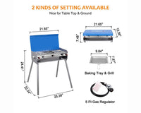 Thumbnail of Propane Camping Stove 2 Burners & 1 Grill
