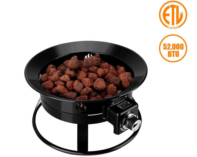 Camplux Outdoor Propane Fire Pit with Cover and Carry Kit, Auto-Ignition