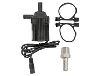 Thumbnail of 12V water pump kit with mounting brackets, wiring, and metal hose adapter