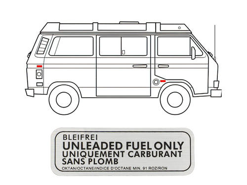 Camper Sticker "Bleifrei Unleaded Fuel Only"