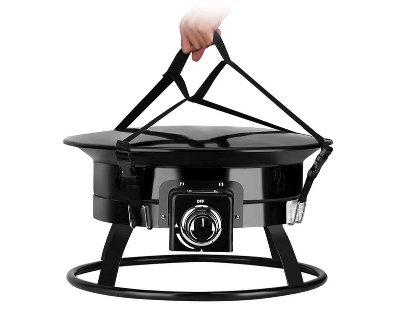 Camplux Outdoor Propane Fire Pit with Cover and Carry Kit, Auto-Ignition