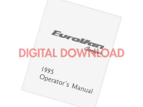 [DIGITAL DOWNLOAD] Eurovan Winnebago Operator Manual (1995)