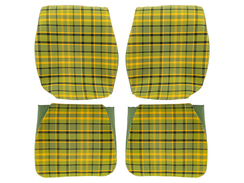 Upholstery for Front Bucket Seats (Green Plaid/Vinyl) [Late Bus]