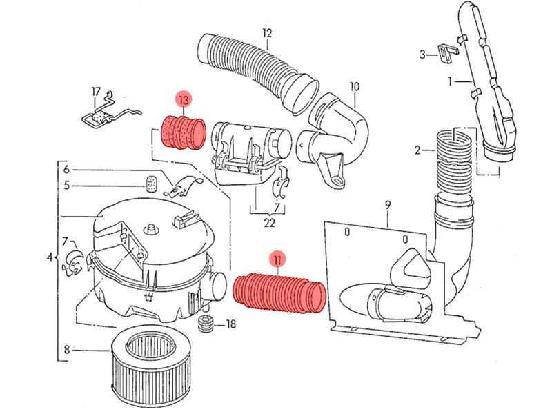 Air Intake Hose [Late Vanagon 2WD or Syncro]