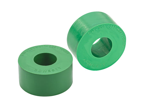 2 sway bar end link to lower control arm durogreen bushings on white background 