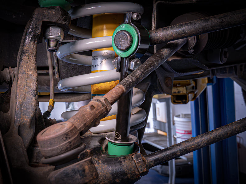 install of new gowesty sway bar end link and durogreen bushing on a 2wd vanagon
