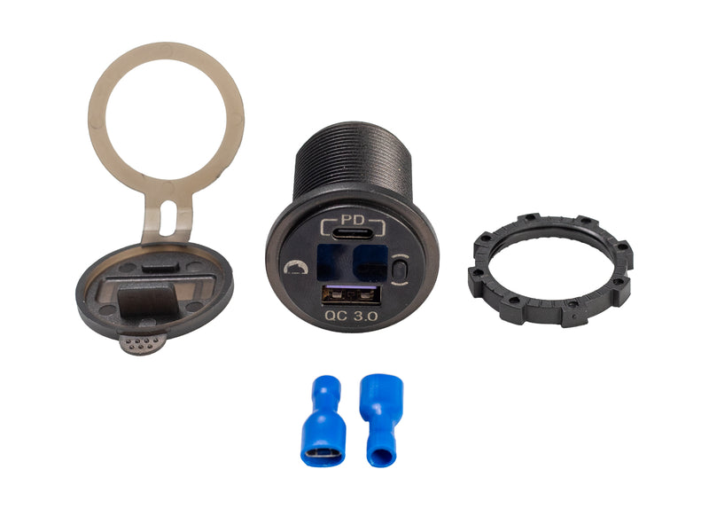 Charger Socket & Voltmeter (PD USB-C & QC 3.0)