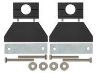 Thumbnail of Set of black metal brackets with bolts and washers on a white background