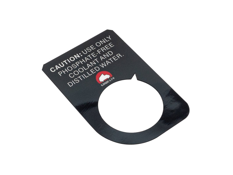 Coolant Warning Tag (Coolant Expansion Tank)