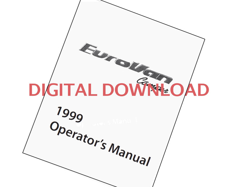 [DIGITAL DOWNLOAD] Eurovan Winnebago Operator Manual (1999)