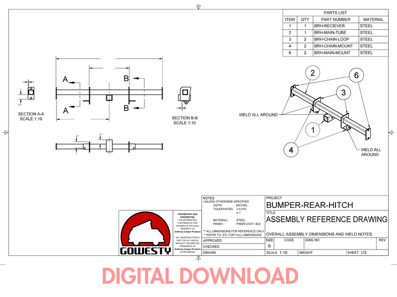 [Digital Download] GoWesty Bumper Rear Hitch