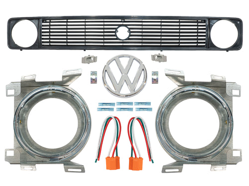 Square-to-Round Headlight Grille Kit [Late Vanagon]