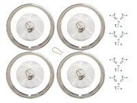 Thumbnail of Set of four Volkswagen hubcaps with installation hardware on a white background