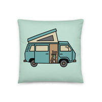 Thumbnail of Dog in Van Throw Pillow