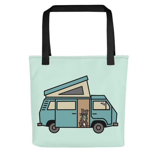 Dog in Van Tote Bag