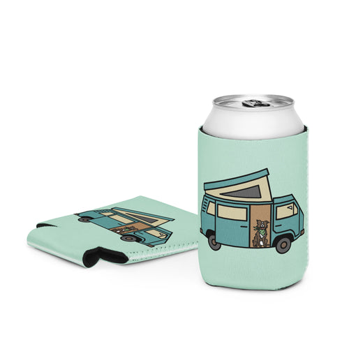 Dog in Van Can Coozie