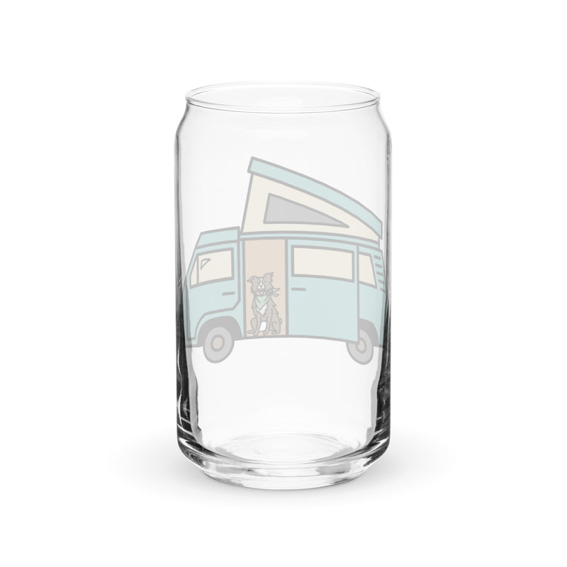 Dog in Van Can-Shaped Pint Glass