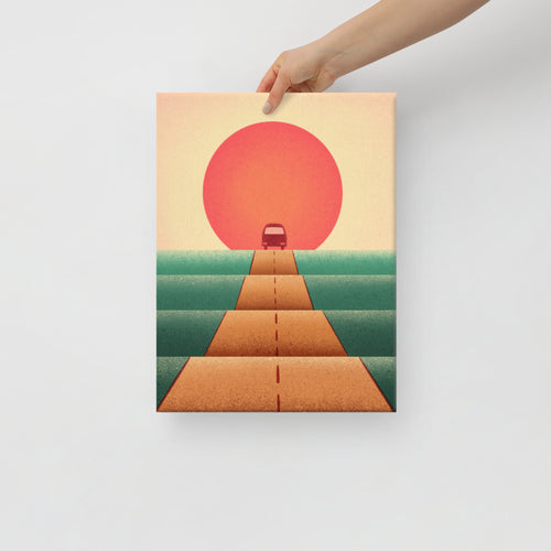 Sunset Bus Canvas Print