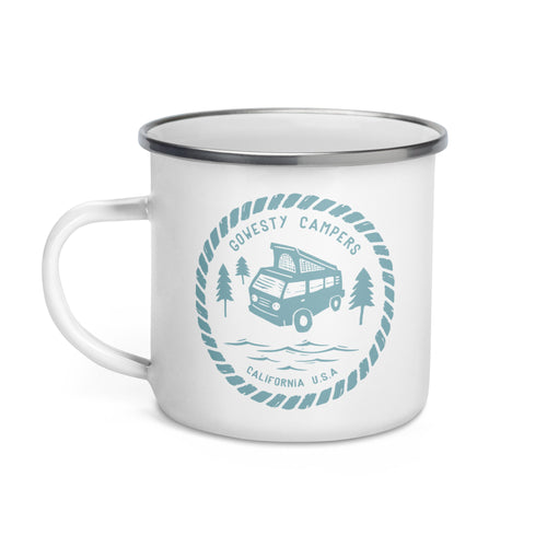 Woodcut Westy Life Enamel Mug