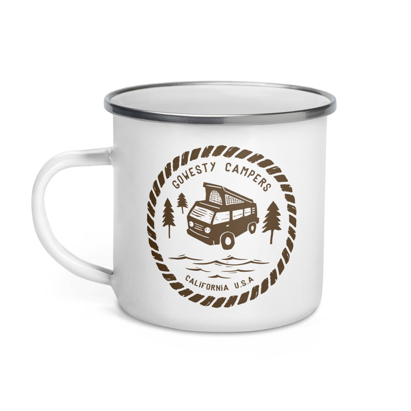 Woodcut Westy Life Enamel Mug