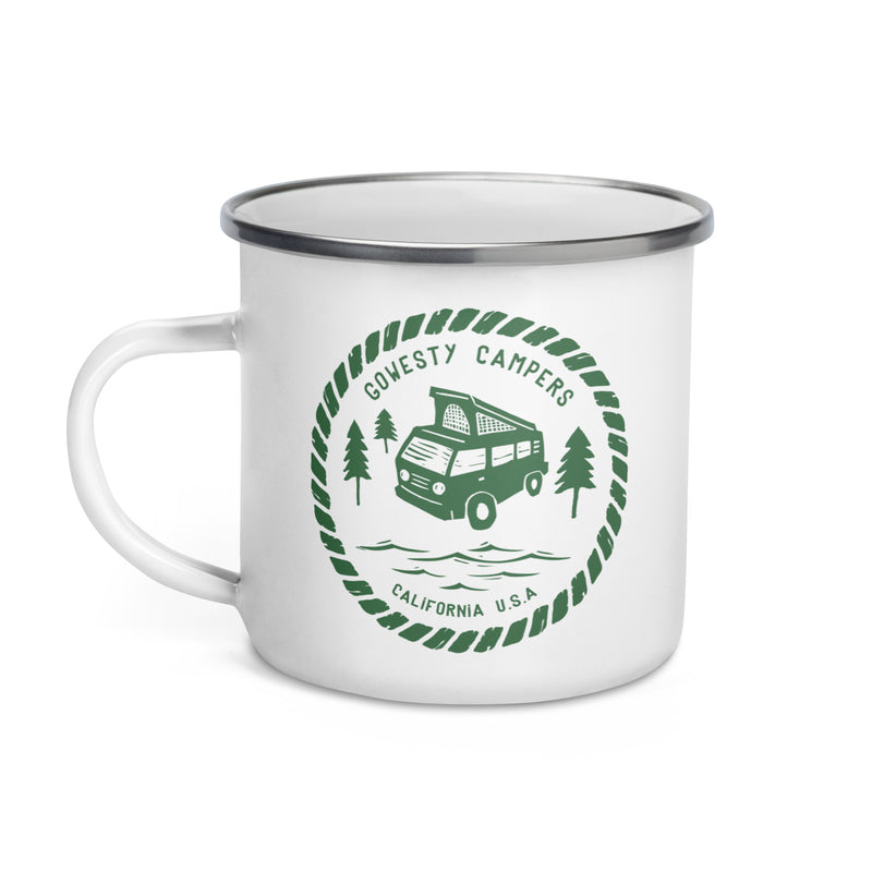 Woodcut Westy Life Enamel Mug