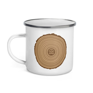 Tasse émaillée avec anneau d'arbre d'origine