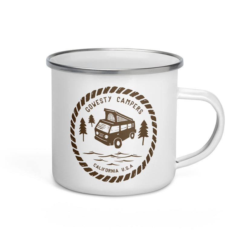 Woodcut Westy Life Enamel Mug