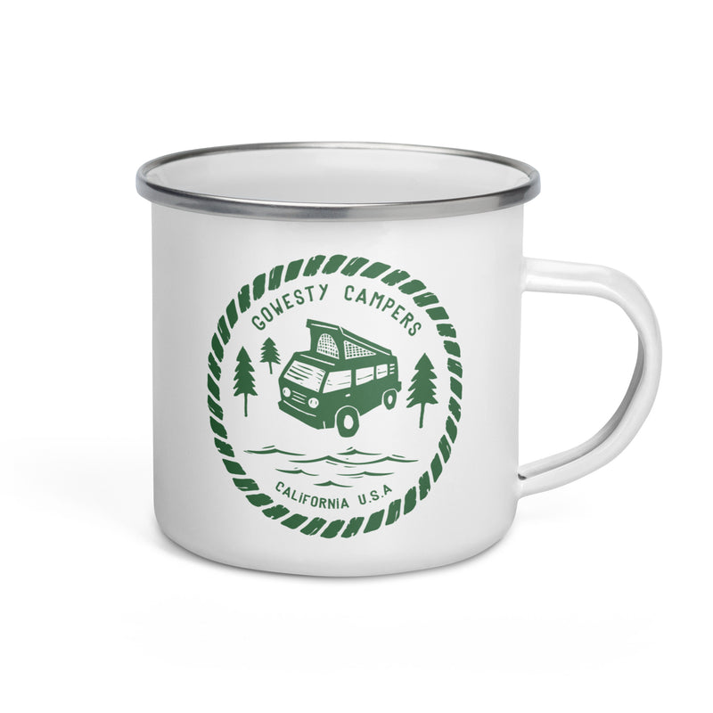 Woodcut Westy Life Enamel Mug