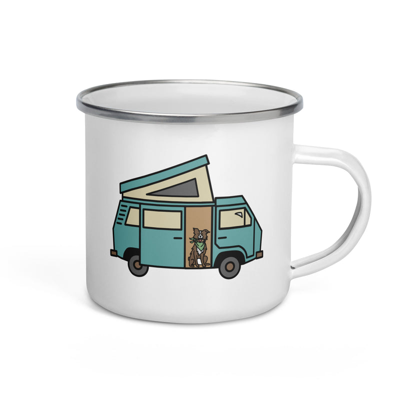 Dog in Van Enamel Mug