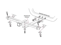Thumbnail of This hitch utilizes the factory tow hooks and engine support bar.