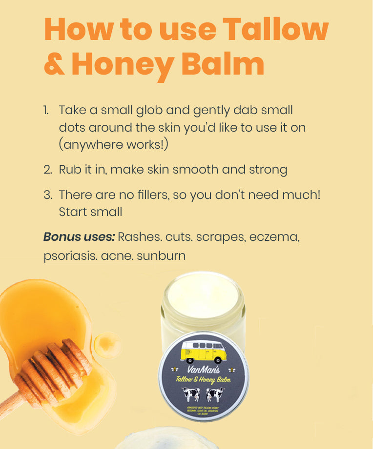 Bison Tallow & Honey Balm - 2 oz *No Essential Oils*