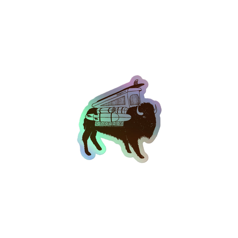 Autocollant holographique Buffalo Roam Vanimal