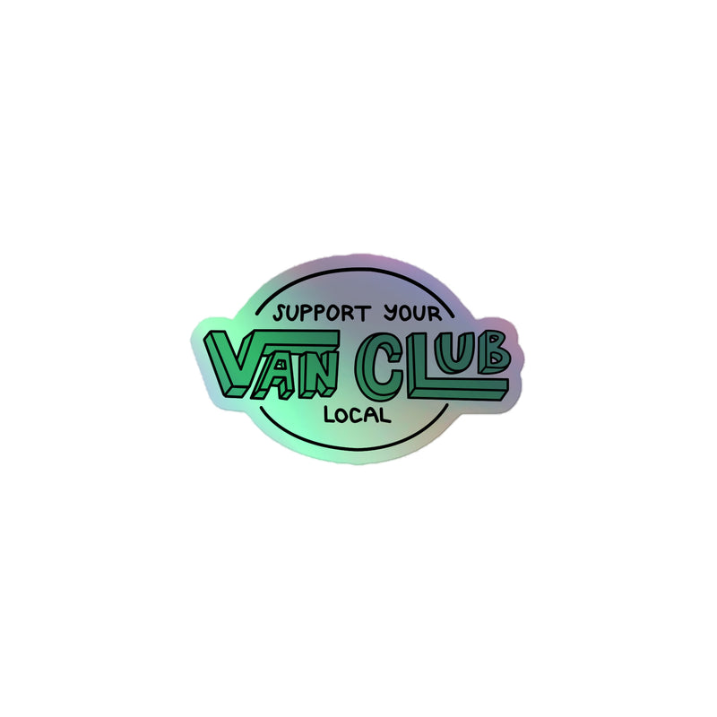 Autocollant holographique vert Soutenez votre club de camionnettes local