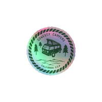 Thumbnail of Woodcut Westy Life Green Holographic Sticker