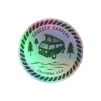 Thumbnail of Woodcut Westy Life Green Holographic Sticker