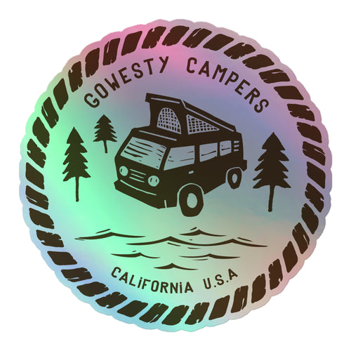 Woodcut Westy Life Brown Holographic Sticker