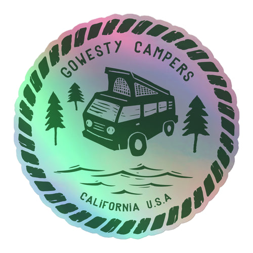 Woodcut Westy Life Green Holographic Sticker