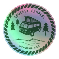 Thumbnail of Woodcut Westy Life Green Holographic Sticker