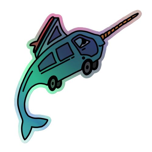 Narwhal Ned Holographic Sticker