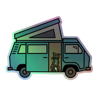 Thumbnail of Dog in Van Holographic Sticker