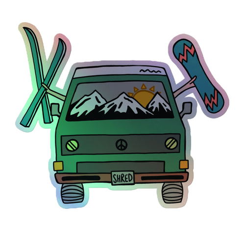 Shred Van Holographic Sticker