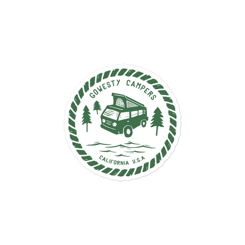 Woodcut Westy Life Green Sticker