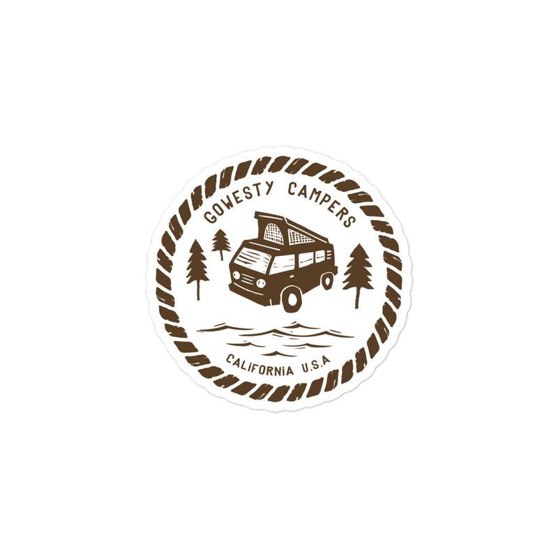 Woodcut Westy Life Brown Sticker