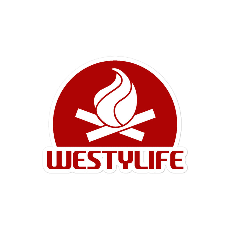 Westy Life Camp Fire Icon Sticker